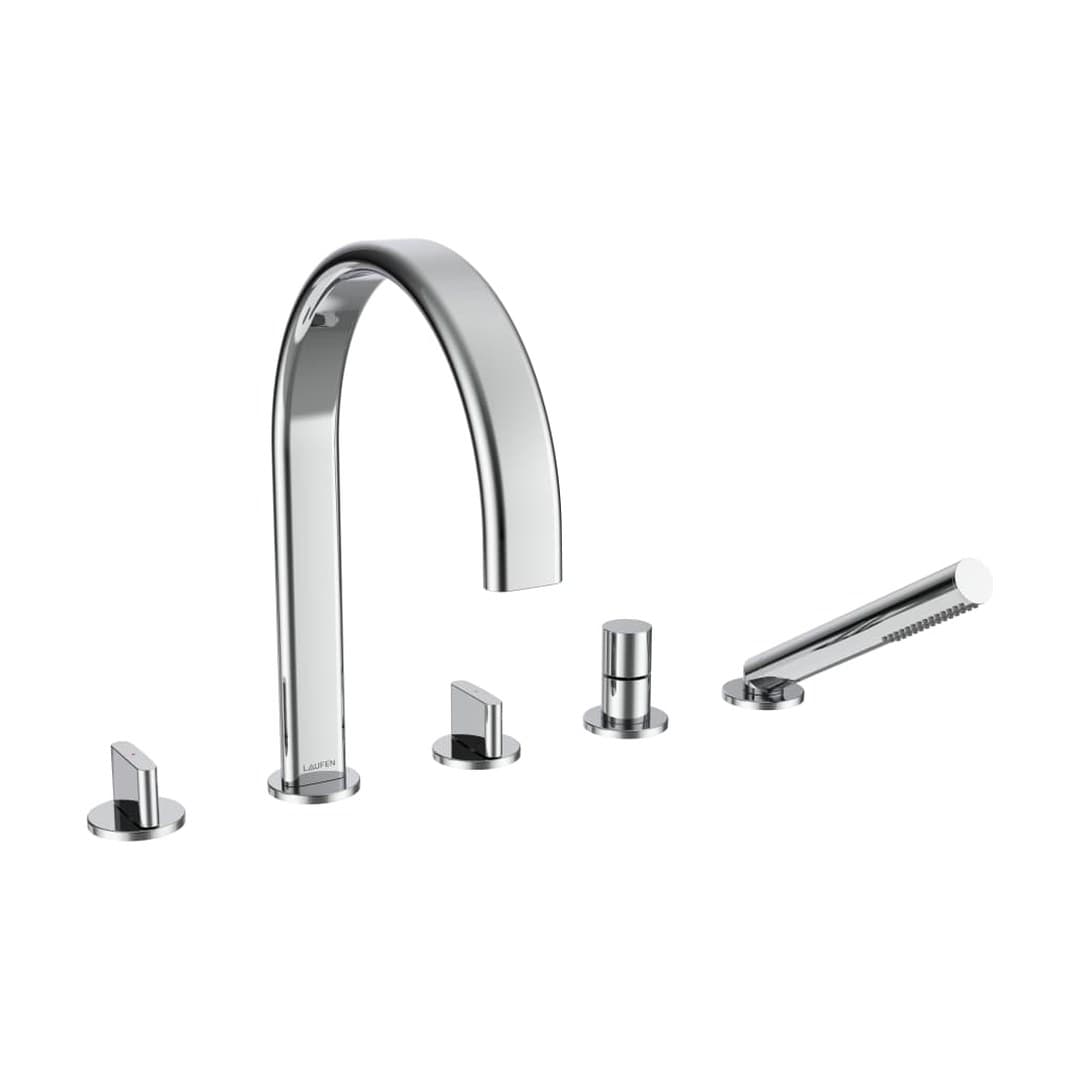 Laufen MEDA – Μπαταρία Λουτρού Πάγκου – 5 οπών – Chrome (HF506685100050)