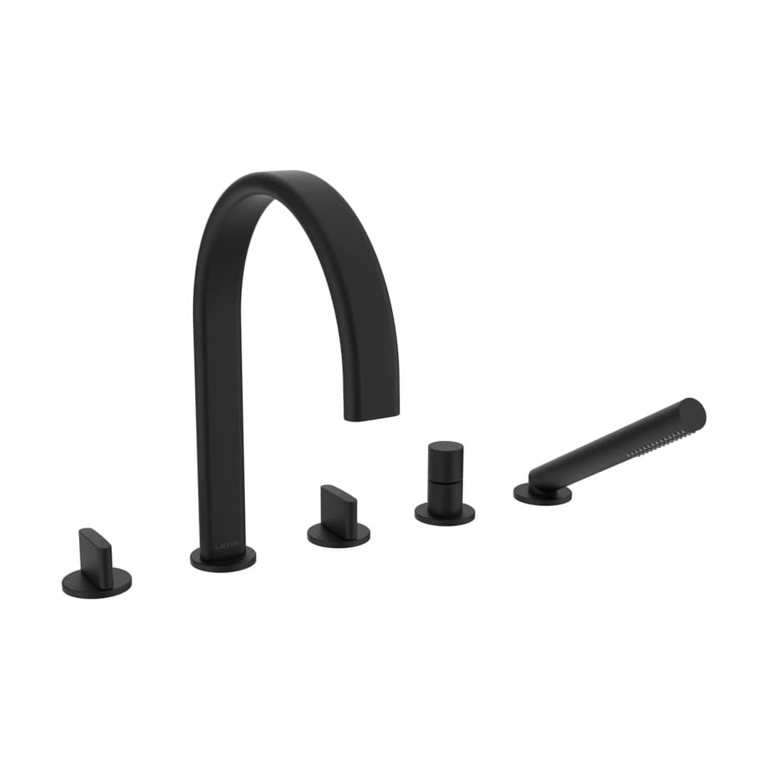 Laufen MEDA – Μπαταρία Λουτρού Πάγκου – 5 οπών – PVD Titanium black matt (HF506685428050)