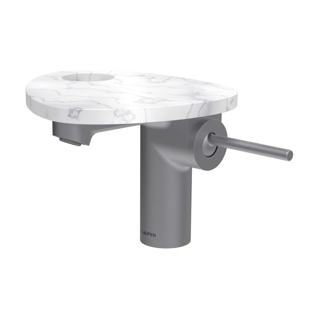 Laufen ADA – Μπαταρία Νιπτήρα – δίσκος με οπή – PVD inox/marble white (HF506702505000)