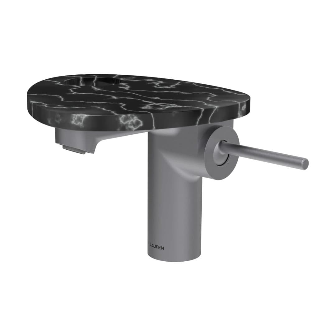 Laufen ADA – Μπαταρία Νιπτήρα – δίσκος με οπή – PVD inox/marble black (HF506702506000)