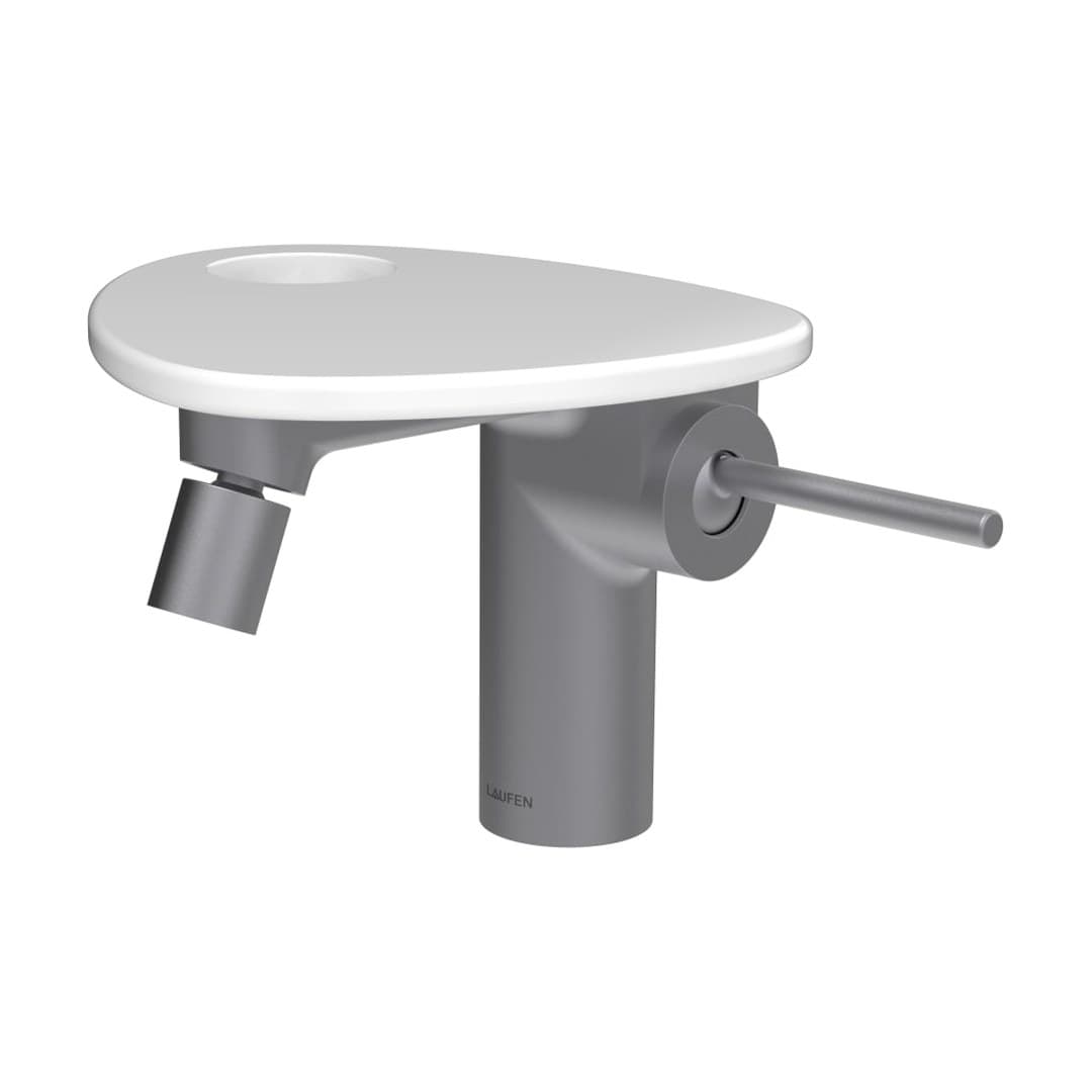 Laufen ADA – Μπαταρία Μπιντέ – δίσκος με οπή – PVD inox/white glossy (HF506710501000)