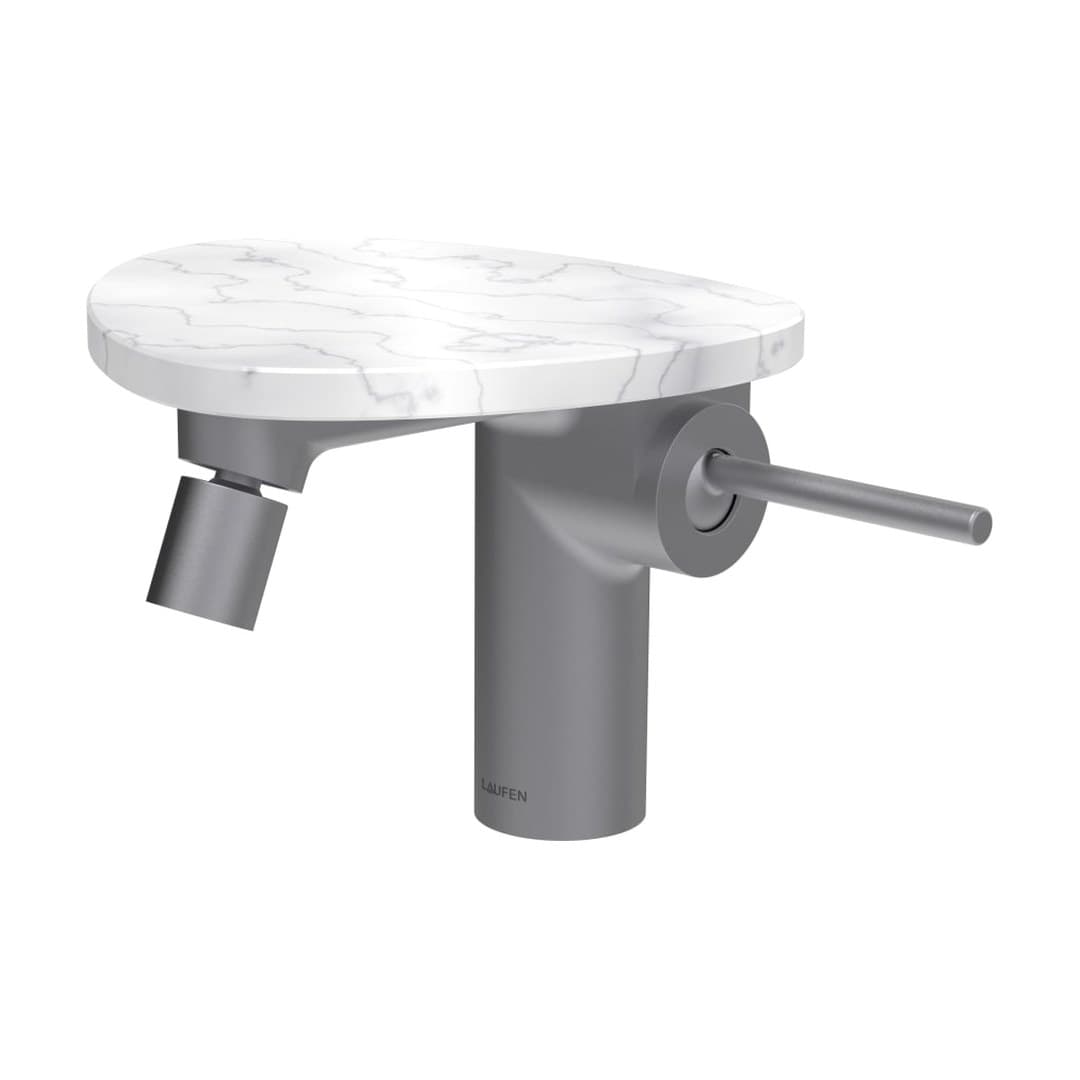Laufen ADA – Μπαταρία Μπιντέ – δίσκος χωρίς οπή – PVD inox/marble white (HF506710505060)