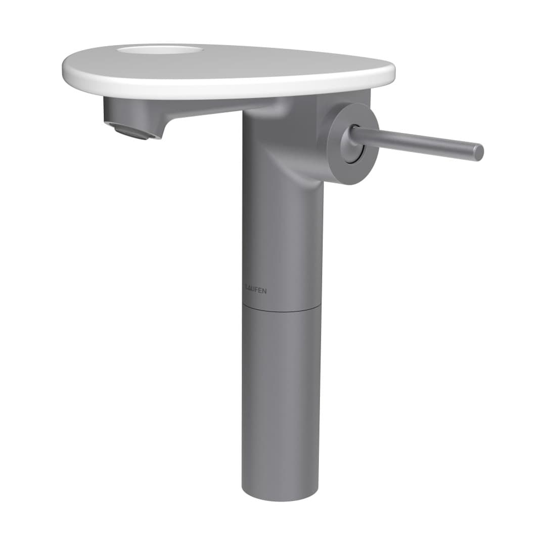 Laufen ADA – Μπαταρία Νιπτήρα Ψηλή – δίσκος με οπή – PVD inox/white matt (HF506714502000)