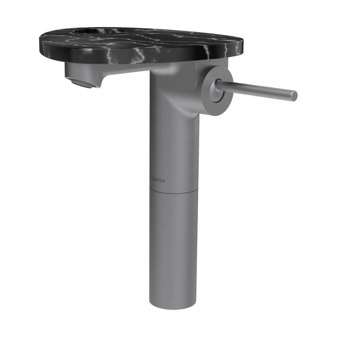 Laufen ADA – Μπαταρία Νιπτήρα Ψηλή – δίσκος με οπή – PVD inox/marble black (HF506714506000)