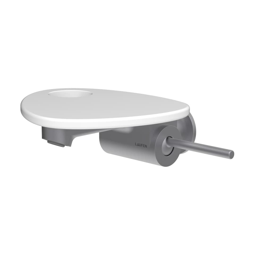 Laufen ADA – Μπαταρία Νιπτήρα Τοίχου – δίσκος με οπή – PVD inox/white matt (HF506726502000)