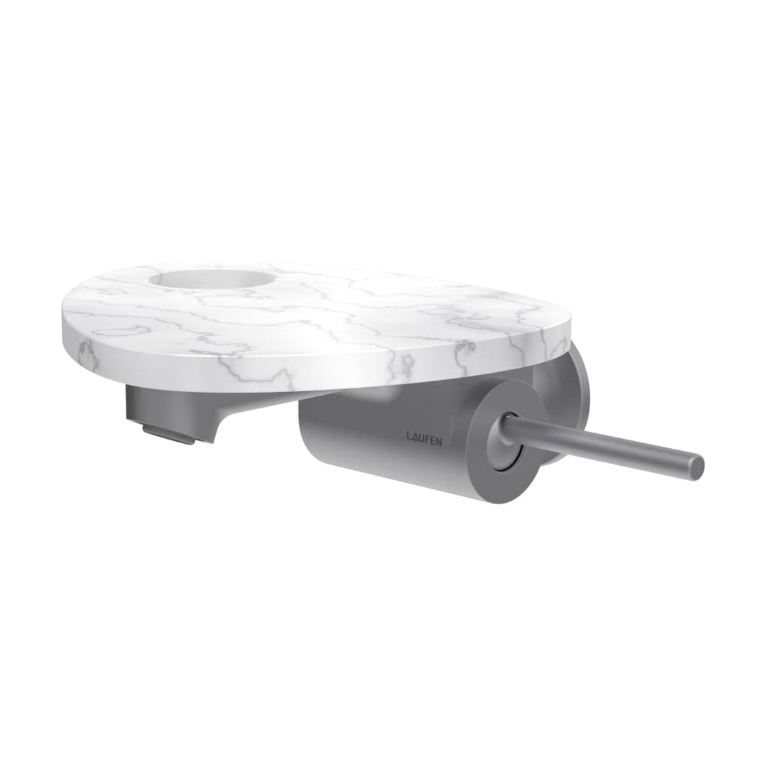 Laufen ADA – Μπαταρία Νιπτήρα Τοίχου – δίσκος με οπή – PVD inox/marble white (HF506726505000)