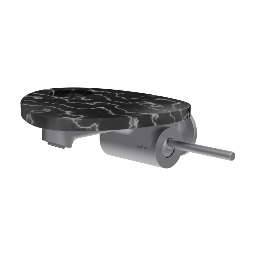 Laufen ADA – Μπαταρία Νιπτήρα Τοίχου – δίσκος με οπή – PVD inox/marble black (HF506726506000)