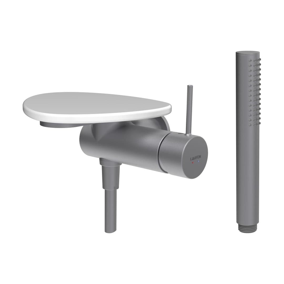Laufen ADA – Σετ Ντους – δίσκος χωρίς οπή – PVD inox/white glossy (HF506755501060)