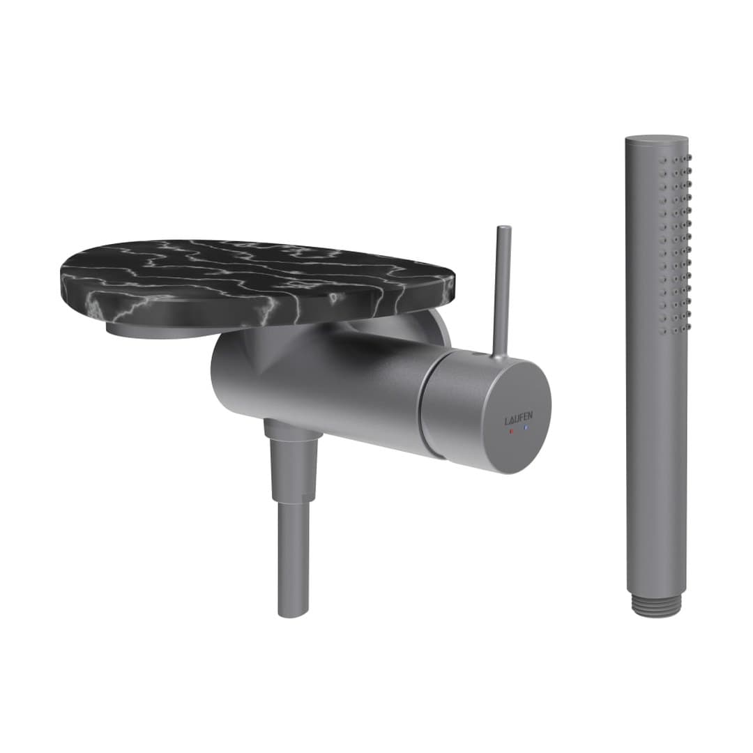 Laufen ADA – Σετ Ντους – δίσκος χωρίς οπή – PVD inox/marble black (HF506755506060)