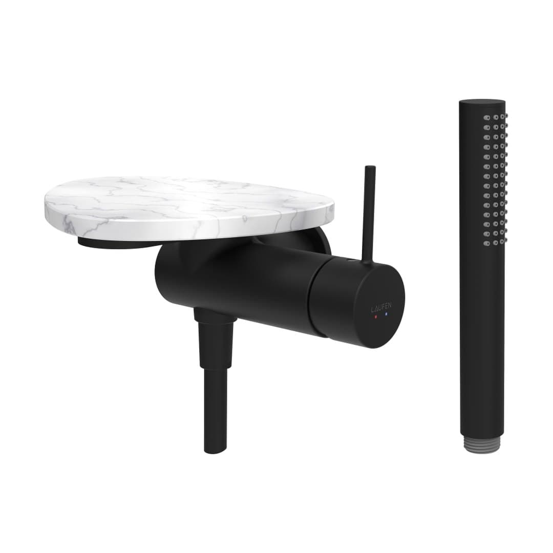 Laufen ADA – Σετ Ντους – δίσκος χωρίς οπή – PVD black/marble white (HF506755515060)