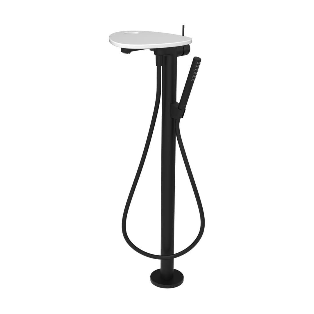 Laufen ADA – Μπαταρία Λουτρού Δαπέδου – δίσκος με οπή – PVD black/white matt (HF506781512000)
