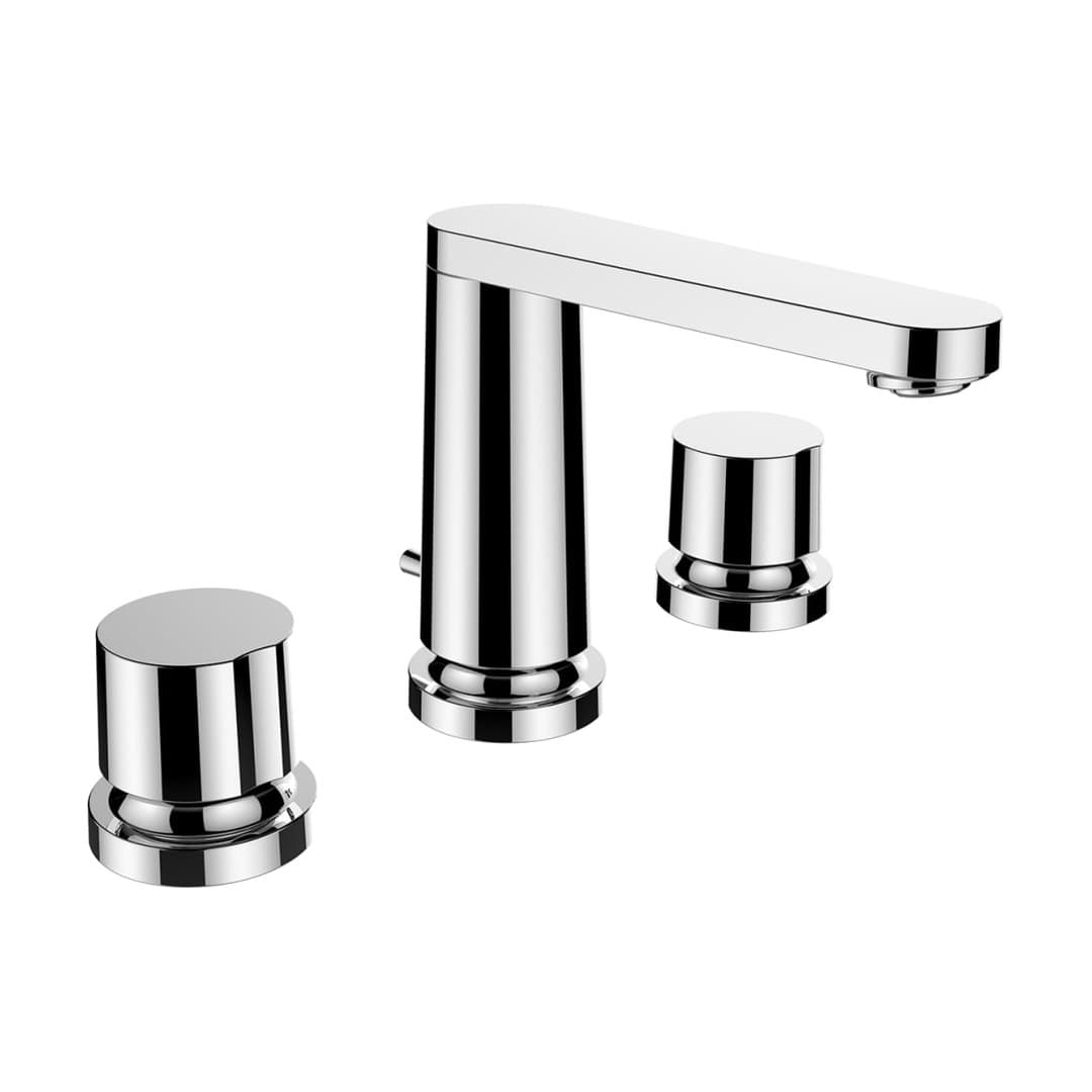 Laufen THE NEW CLASSIC – Μπαταρία Νιπτήρα – προεξοχή 130 mm, 3 οπών, με βαλβίδα – Chrome (HF900511100000)