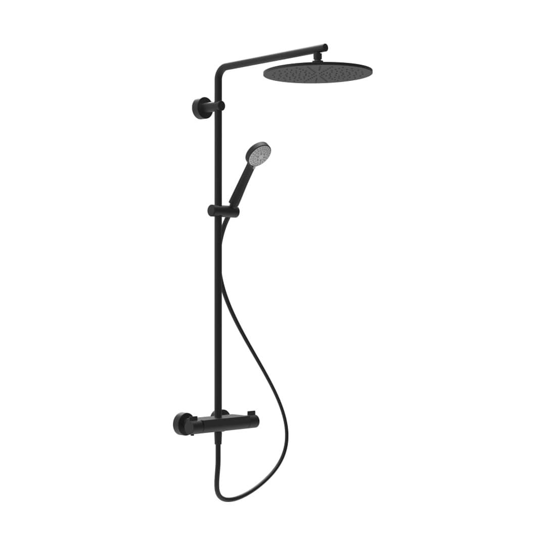 Laufen VIVID – Σύστημα Ντους – σωλήνας 1600 mm, Ø300 mm, χωρίς γυάλινο πάνελ, 3 ροές – PVD Titanium black matt (HF905452428630)