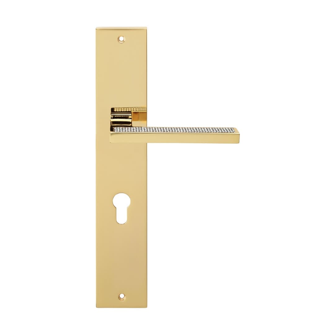 Linea Calì Sintesi Mesh – Πόμολο Πόρτας Πλάκα – Door handle on plate art.1104 – Gold plated (1301 PL OZ)