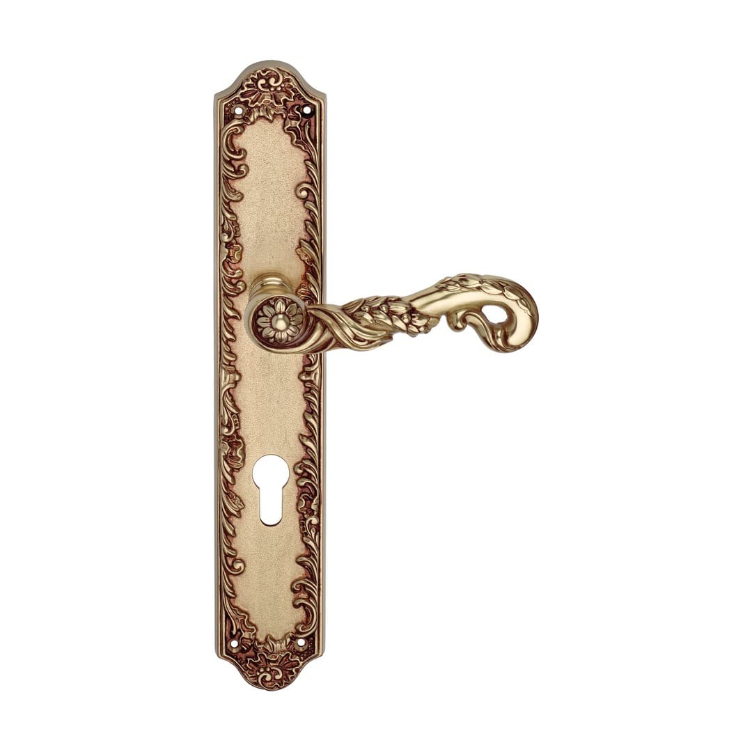 Linea Calì Poesia – Πόμολο Πόρτας Πλάκα – Door handle on plate Small art.1397 – French gold (1397 PL OF)