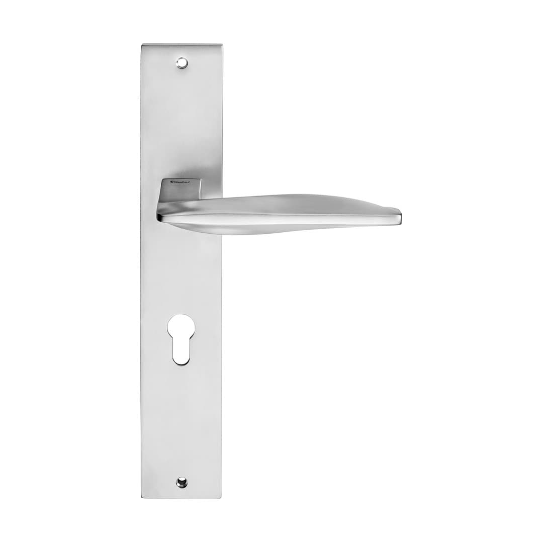 Linea Calì Aqua – Πόμολο Πόρτας Πλάκα – Door handle on plate art.1104 – Satin chrome (1440 PL CS)