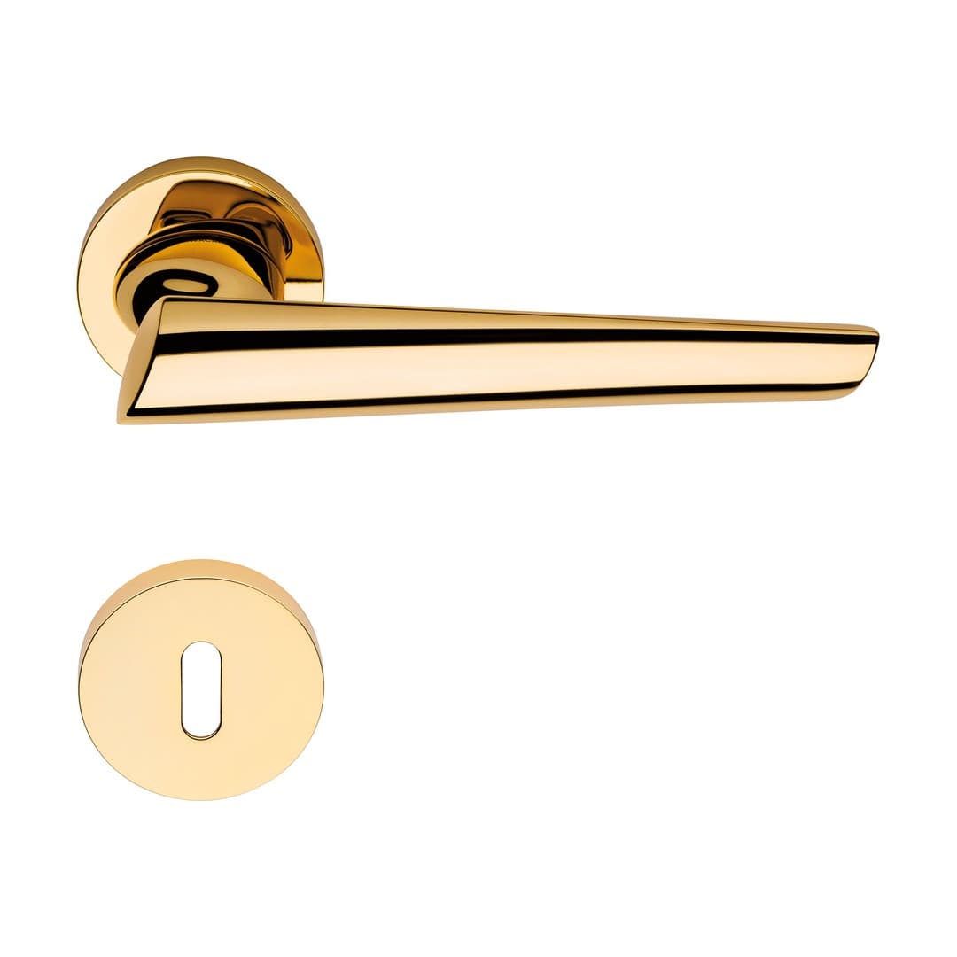 Linea Calì Kendo – Πόμολο Πόρτας Ροζέτα – Door handle on rose art.023 – Gold plated (1516 RB 023 OZ)