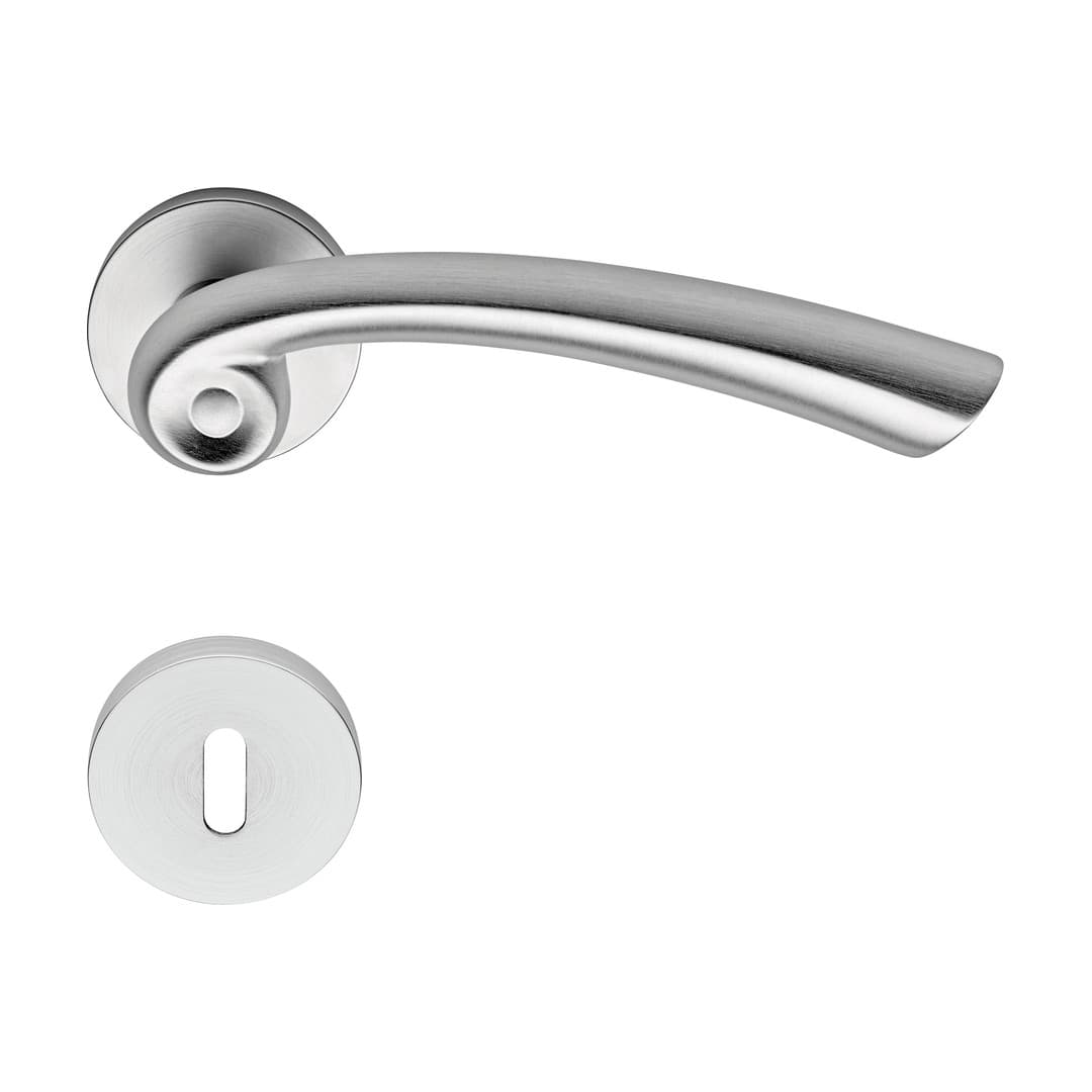 Linea Calì Nau – Πόμολο Πόρτας Ροζέτα – Door handle on rose art.023 – Satin chrome (1548 RB 023 CS)
