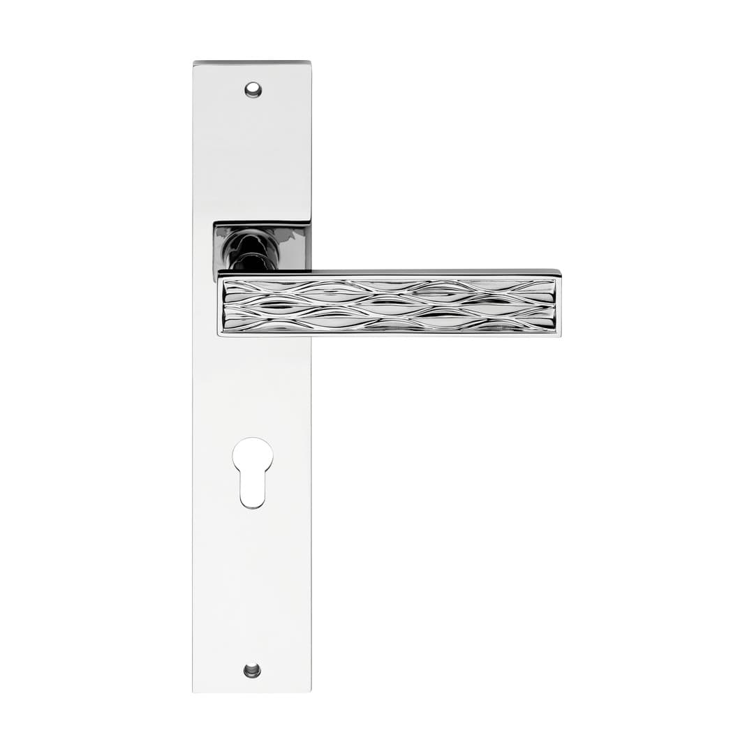 Linea Calì Dynamic – Πόμολο Πόρτας Πλάκα – Door handle on plate art.1104 – Polished chrome (1645 PL CR)