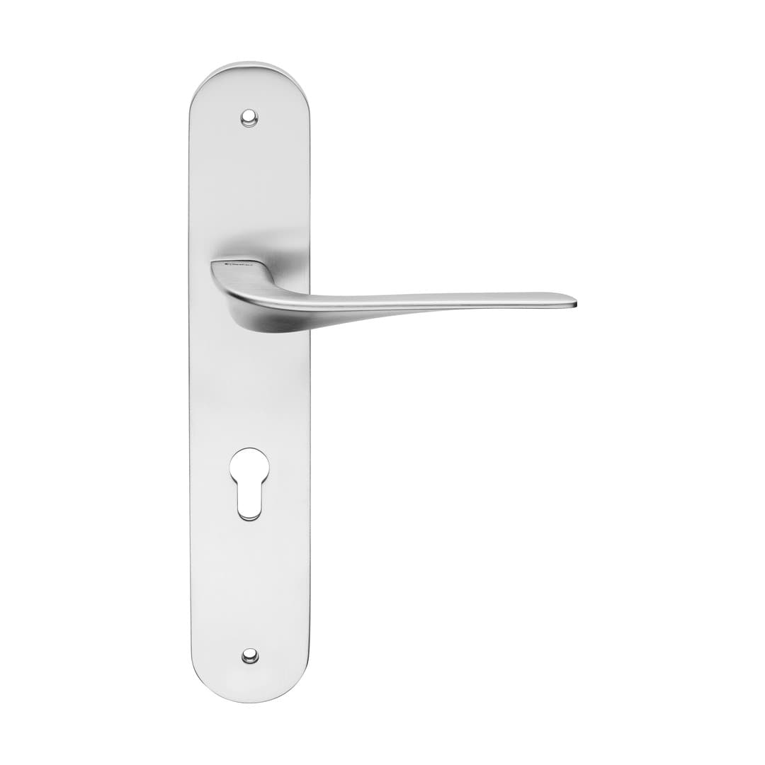 Linea Calì Wind – Πόμολο Πόρτας Πλάκα – Door handle on plate art.1595 – Satin chrome (1655 PL CS)