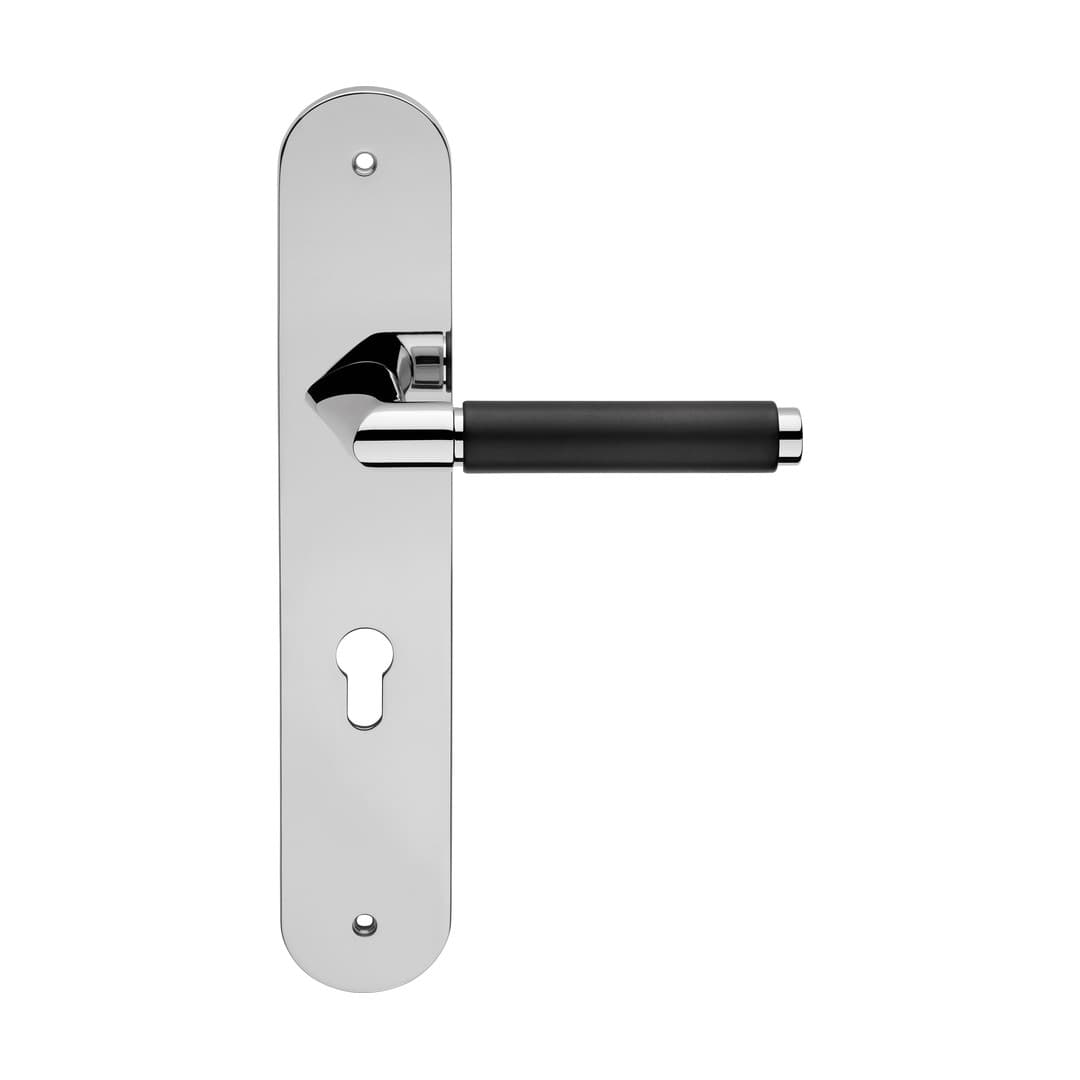 Linea Calì Grip Ebano – Πόμολο Πόρτας Πλάκα – Door handle on plate art.1595 – Polished chrome (1706 PL CR)