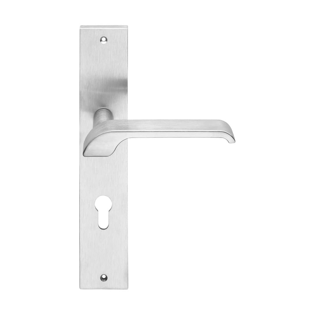 Linea Calì Turbo Zincral – Πόμολο Πόρτας Πλάκα – Door handle on plate art.475 – Satin chrome (470 PL CS)