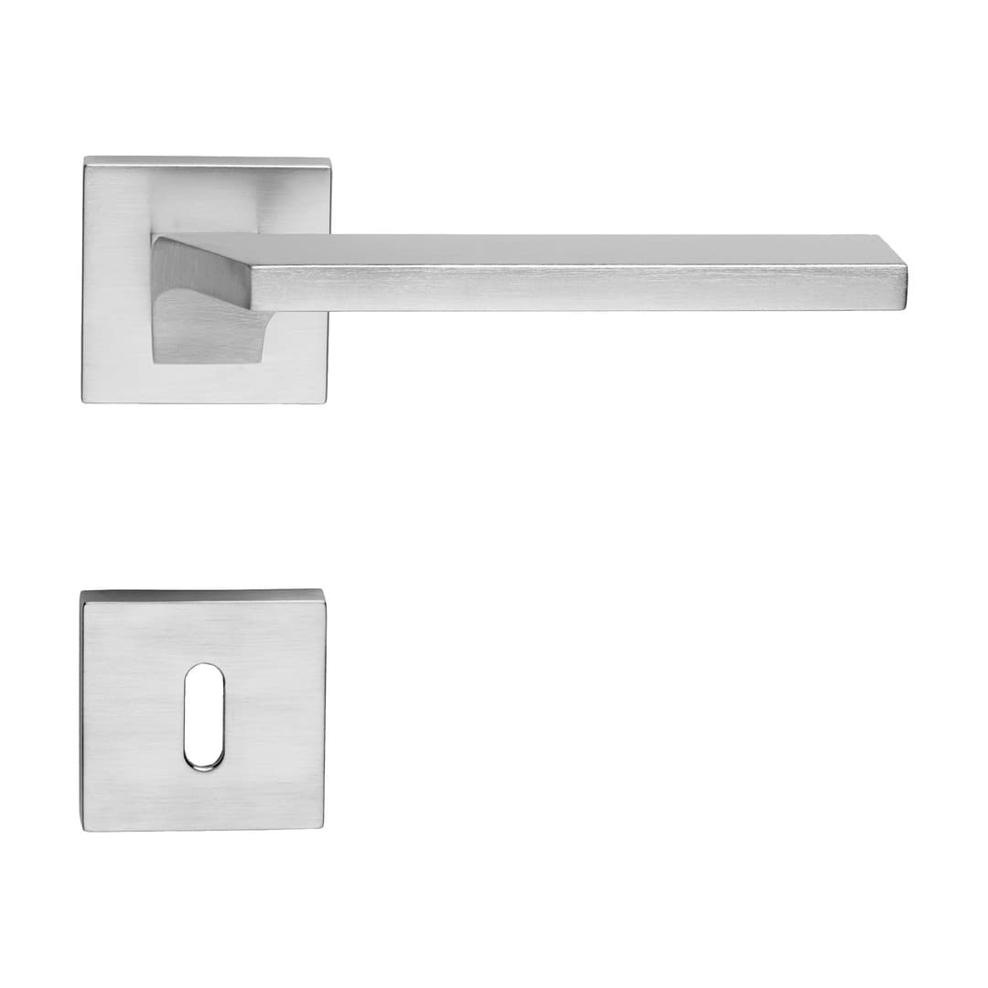 Linea Calì Giro Zincral – Πόμολο Πόρτας Ροζέτα – Door handle on reduced rose art.024 – Satin chrome (487 RB 024 CS)