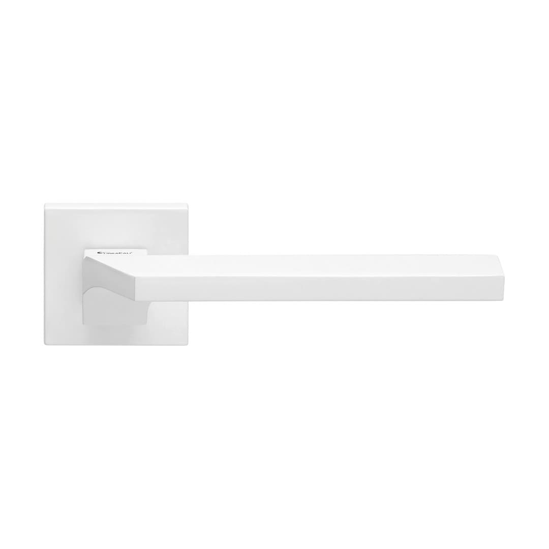 Linea Calì Giro Zincral – Πόμολο Πόρτας Ροζέτα – Door handle on reduced rose art.024 – Matt white RAL 9016 (487 RB 024 MW)
