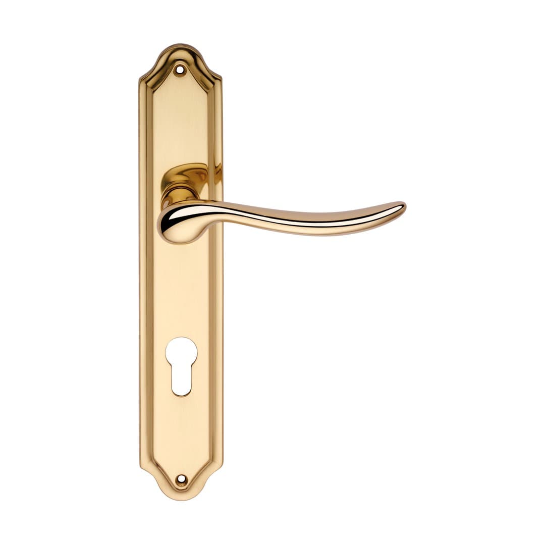 Linea Calì Beta – Πόμολο Πόρτας Πλάκα – Door handle on plate art.488 – Painted polished brass (488 PL OL)