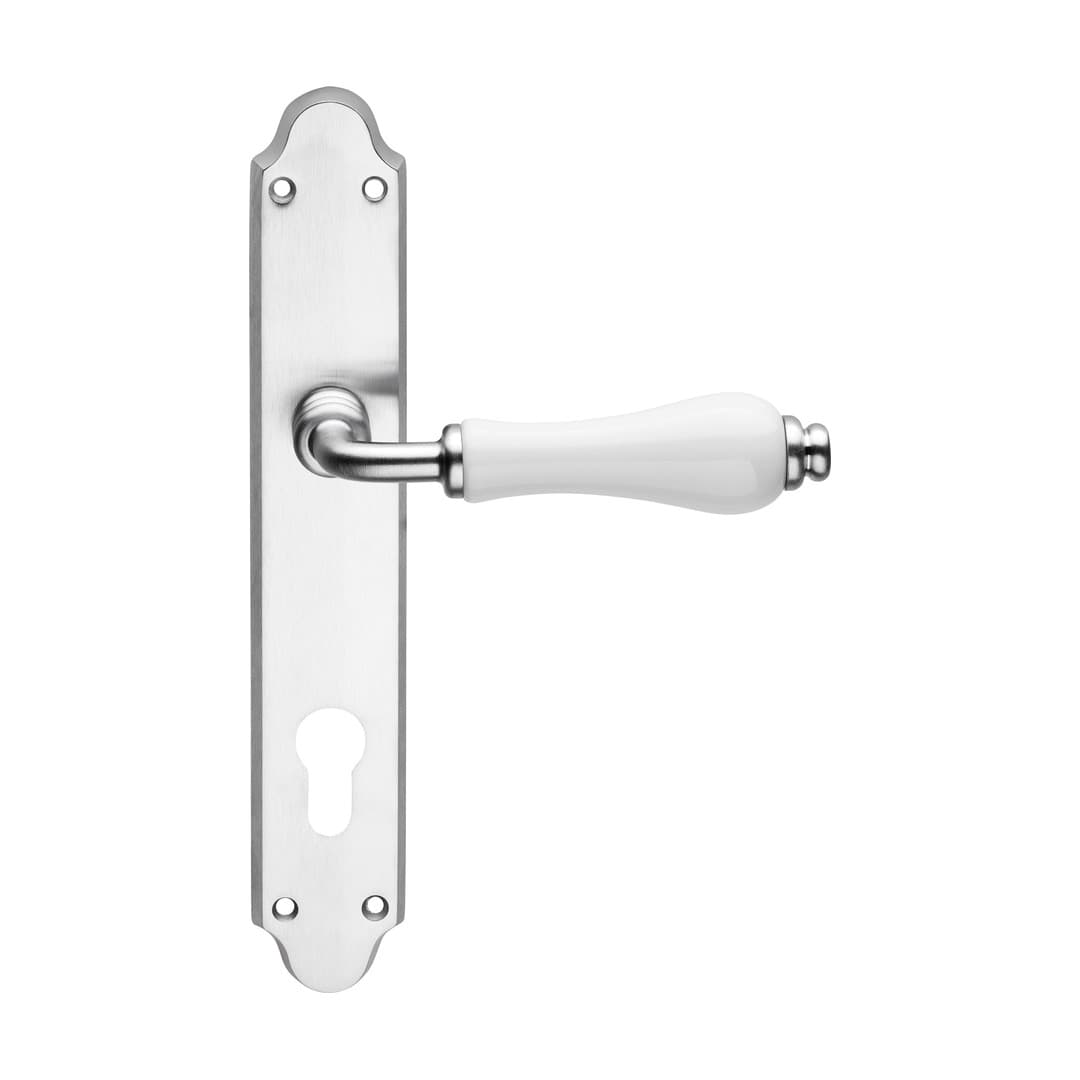 Linea Calì Dalia – Πόμολο Πόρτας Πλάκα – Door handle on plate art.545 – Satin chrome (600 PL CS)
