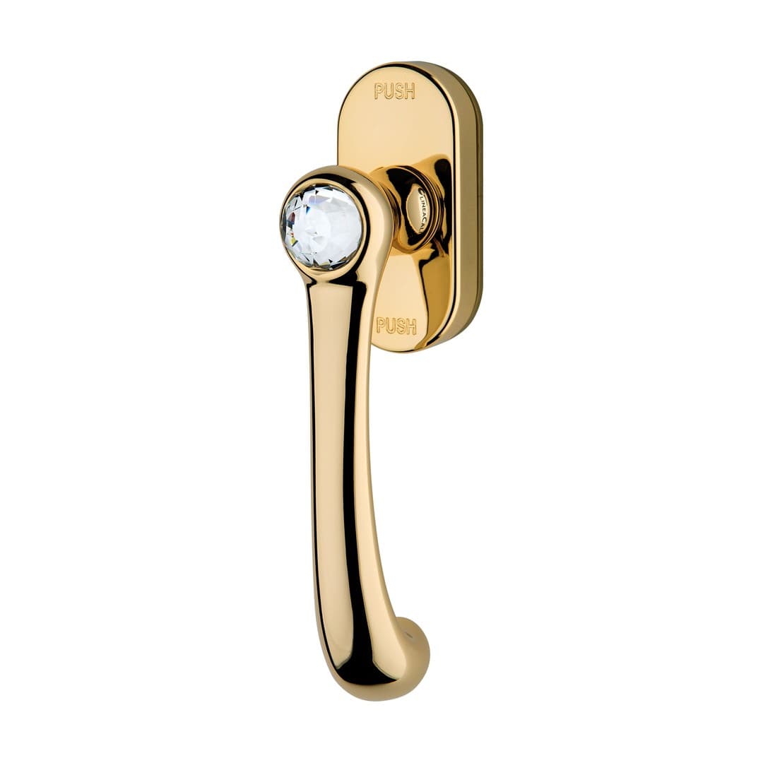 Linea Calì Idea Crystal – Πόμολο Παραθύρου – Window handle with DK SmartBlock movement – Gold plated (871 SK OZ)