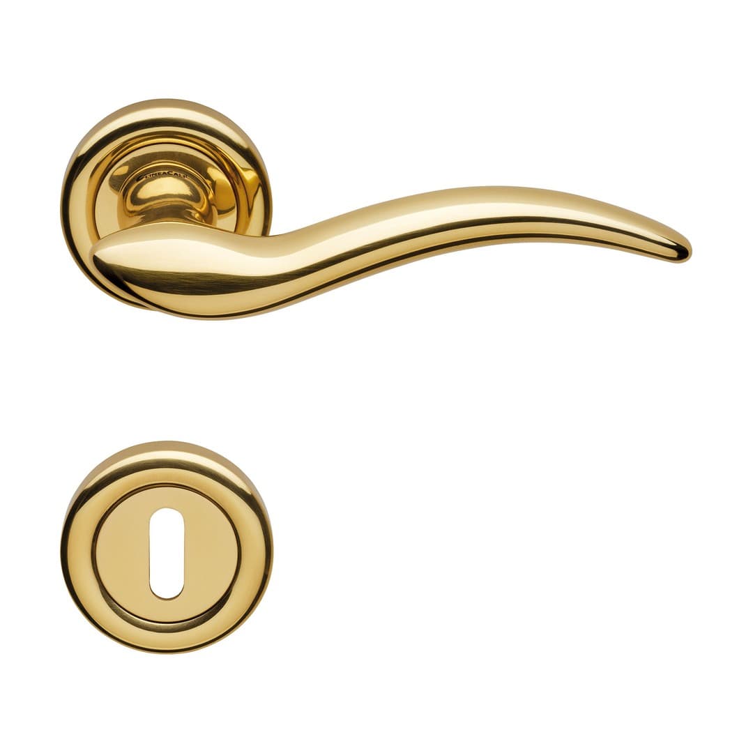 Linea Calì Libera – Πόμολο Πόρτας Ροζέτα – Door handle on roses art.103 – Painted polished brass (981 RB 103 OL)