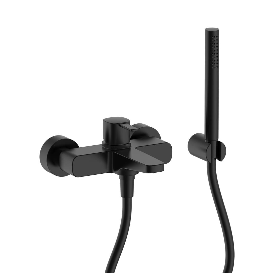 Fantini Lamé – Μπαταρία Μπανιέρας Τοίχου – Matt Black (2413M115)