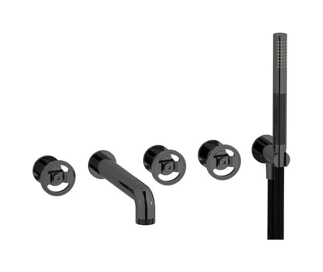 IB Rubinetterie Bold – Μπαταρία Μπανιέρας Τοίχου – Black Chrome (B1398CF)