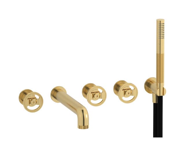 IB Rubinetterie Bold – Μπαταρία Μπανιέρας Τοίχου – Brushed Gold (B1398OS)