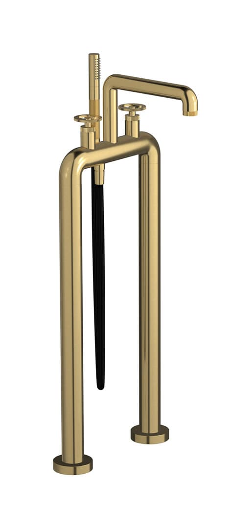 IB Rubinetterie Bold – Μπαταρία Μπανιέρας Δαπέδου – Brushed Gold (B1700OS)