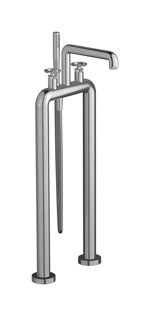 IB Rubinetterie Bold – Μπαταρία Μπανιέρας Δαπέδου – Brushed Nickel (B1700SS)