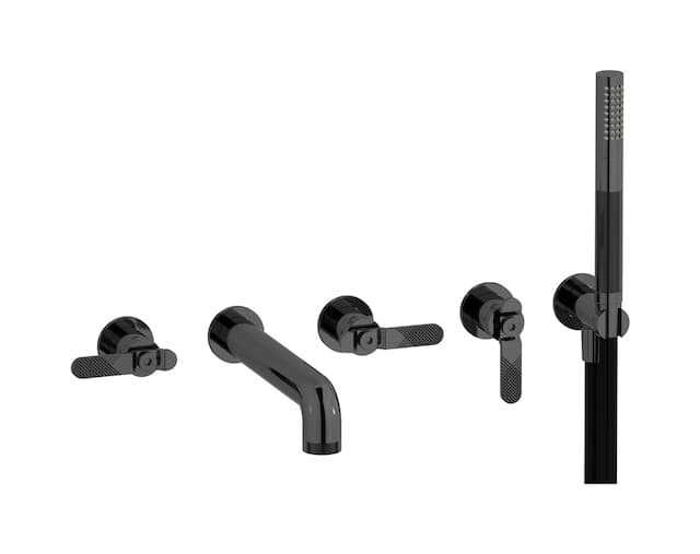 IB Rubinetterie Bold – Μπαταρία Μπανιέρας Τοίχου – Black Chrome (B2398CF)