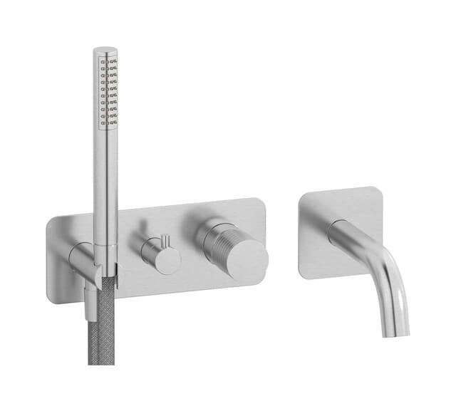 IB Rubinetterie Gatsby – Μπαταρία Μπανιέρας Τοίχου – Brushed Nickel (GA398SS)