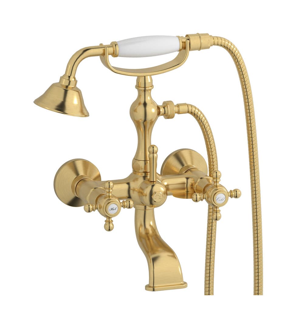 IB Rubinetterie Hermes – Μπαταρία Μπανιέρας Τοίχου – Brushed Gold (HR250OS)