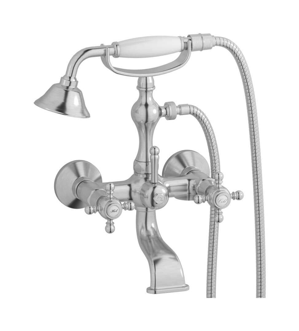 IB Rubinetterie Hermes – Μπαταρία Μπανιέρας Τοίχου – Brushed Nickel (HR250SS)