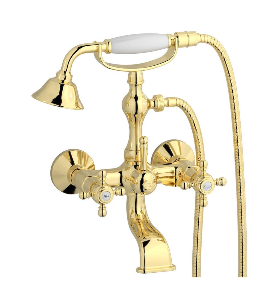 IB Rubinetterie Hermes – Μπαταρία Μπανιέρας Τοίχου – Pale Gold (HR250II)