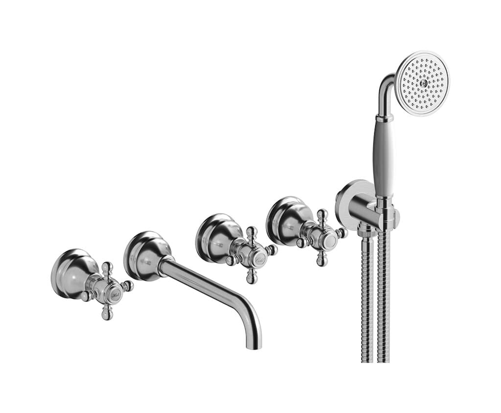 IB Rubinetterie Hermes – Μπαταρία Μπανιέρας Τοίχου – Brushed Nickel (HR398SS)