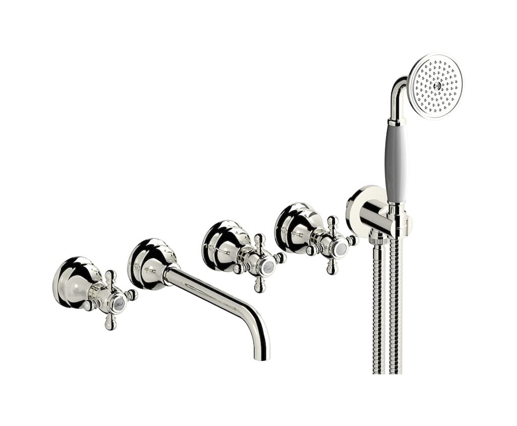 IB Rubinetterie Hermes – Μπαταρία Μπανιέρας Τοίχου – Platinum (HR398PL)