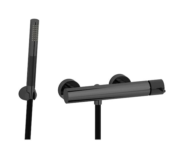 IB Rubinetterie Industria – Μίκτης Ντους Εντοιχισμένος – Black Chrome (ID350CF)