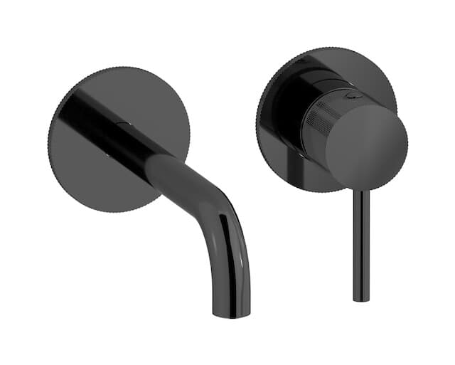 IB Rubinetterie Industria – Μπαταρία Νιπτήρα Τοίχου – Black Chrome (ID406CF)
