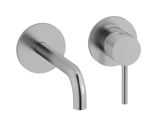 IB Rubinetterie Industria – Μπαταρία Νιπτήρα Τοίχου – Brushed Nickel (ID406SS)