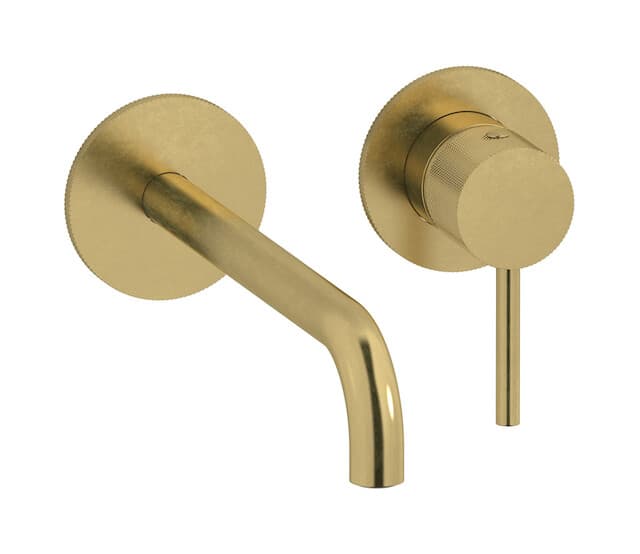 IB Rubinetterie Industria – Μπαταρία Νιπτήρα Τοίχου – Natural Brass (ID407ON)