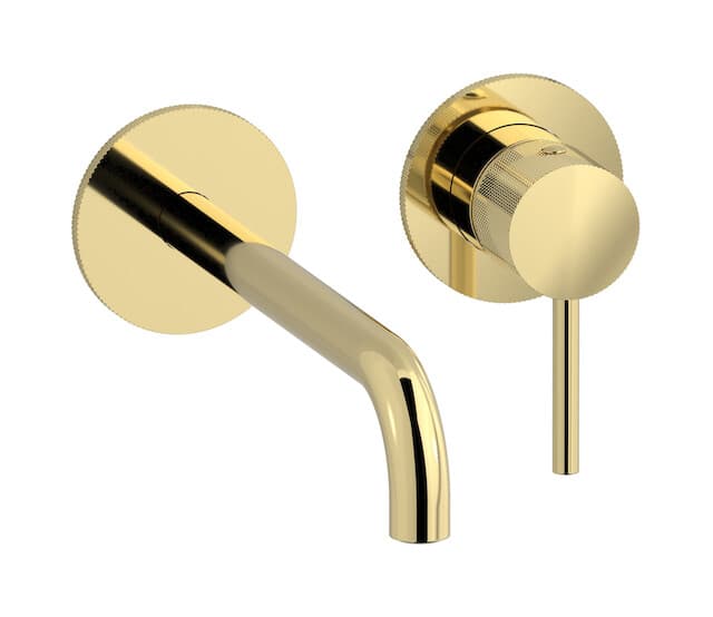 IB Rubinetterie Industria – Μπαταρία Νιπτήρα Τοίχου – Pale Gold (ID407II)