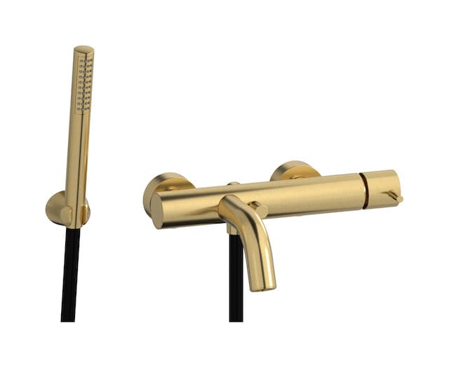 IB Rubinetterie MilanoTorino – Μπαταρία Μπανιέρας Τοίχου – Brushed Gold (MT250OS)